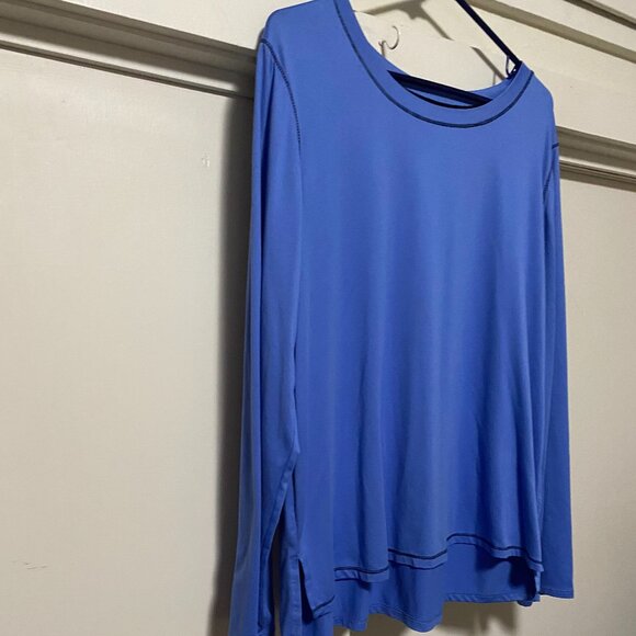 Cuddl Duds, blue/purple long sleeve super comfy tunic, size M - Picture 3 of 11